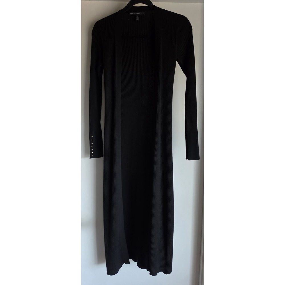 White House Black Market Open Long Cardigan XS Long Sleeve Ribbed Sweater Wrap